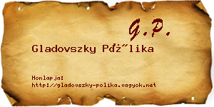 Gladovszky Pólika névjegykártya
